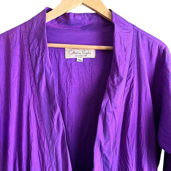 Catherine Regehr Sz M Purple Violet 100% Silk Taffeta Fit & Flare Dress - Picture 2 of 16